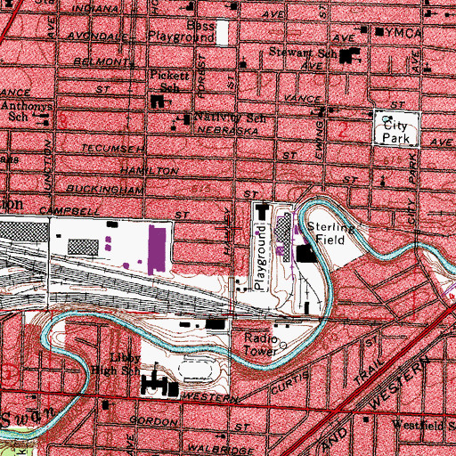 Topographic Map of Pentecostal Church of God, OH