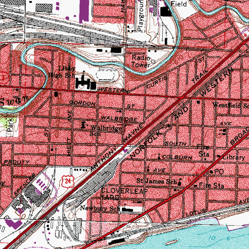 Topographic Map of Peace Lutheran Church, OH