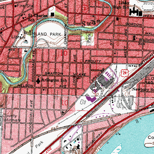 Topographic Map of Spanish Evangelical Pentecostal Church, OH