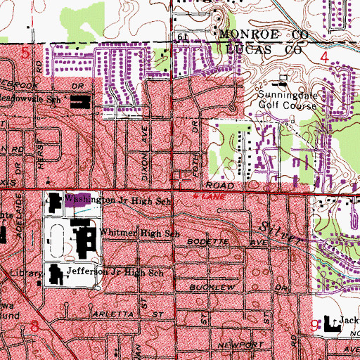 Topographic Map of Douglas Plaza Shopping Center, OH