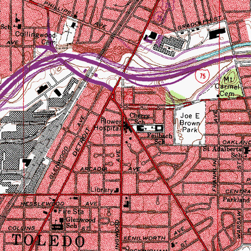 Topographic Map of Ruth S Ide Community Mental Health Center, OH