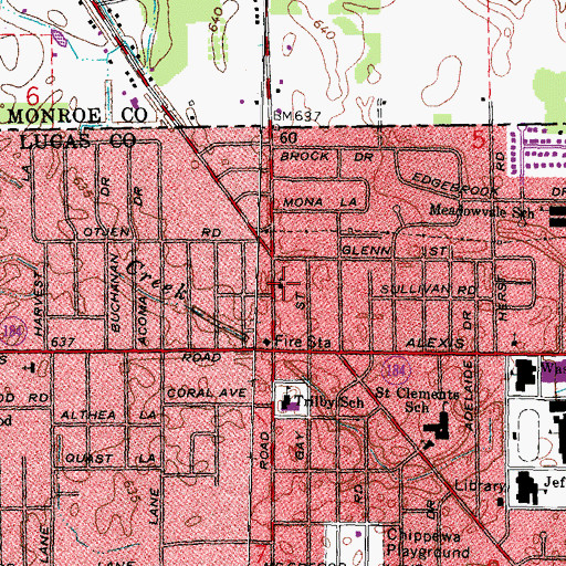 Topographic Map of Trilby United Methodist Church, OH