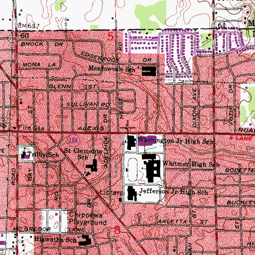 Topographic Map of Lutheran Church of Our Savior, OH