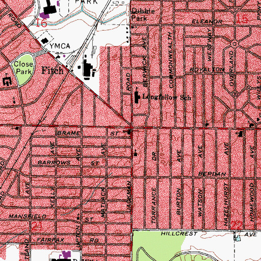 Topographic Map of Calvary United Methodist Church, OH