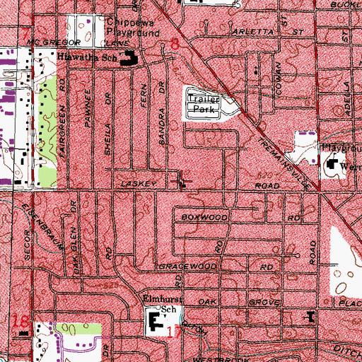 Topographic Map of Judson Baptist Church, OH