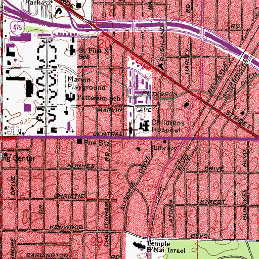 Topographic Map of Saint Andrews Episcopal Church, OH