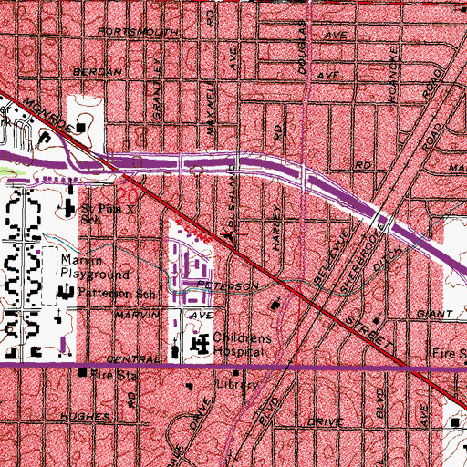 Topographic Map of Hampton Park Christian Church, OH