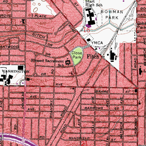 Topographic Map of Home Acres First Church of God, OH