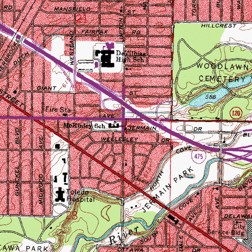 Topographic Map of Calvary Bible Chapel, OH