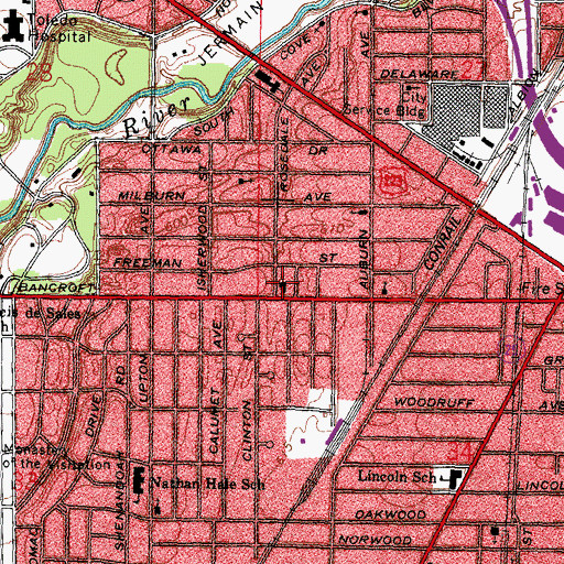 Topographic Map of Bethel Apostolic Temple, OH