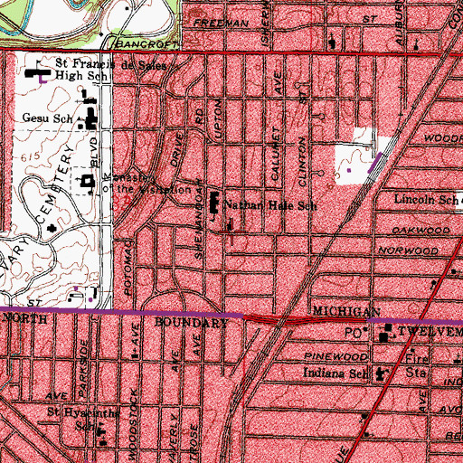 Topographic Map of New Gethsemane Church, OH