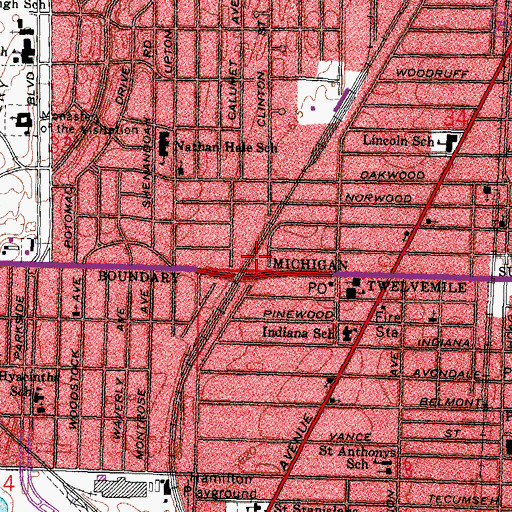 Topographic Map of Paradise Missionary Baptist Church, OH
