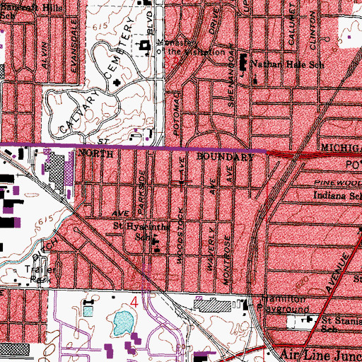 Topographic Map of Union Grove Baptist Church, OH