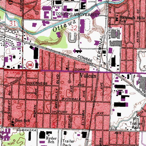 Topographic Map of New Hopewell Church of God in Christ, OH