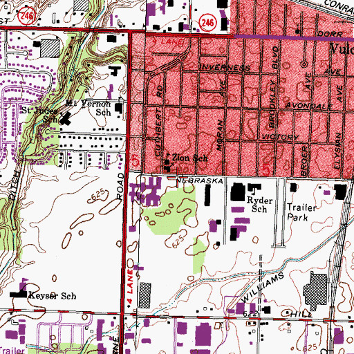 Topographic Map of Saint James Holiness Church, OH