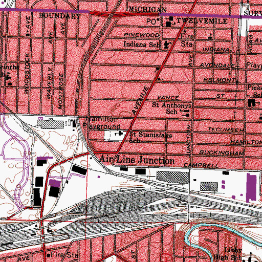 Topographic Map of Paradise Baptist Church, OH