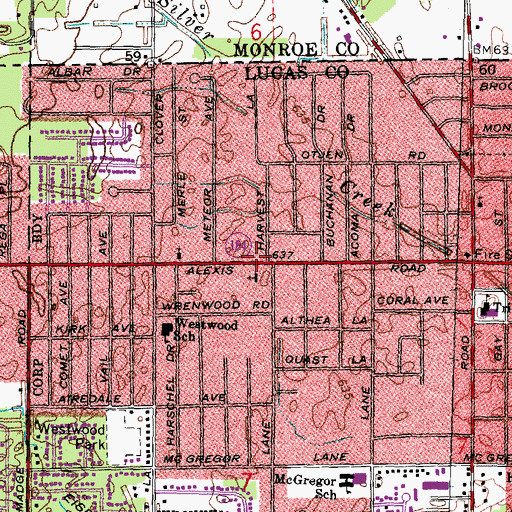 Topographic Map of Calvary Bible Chapel, OH