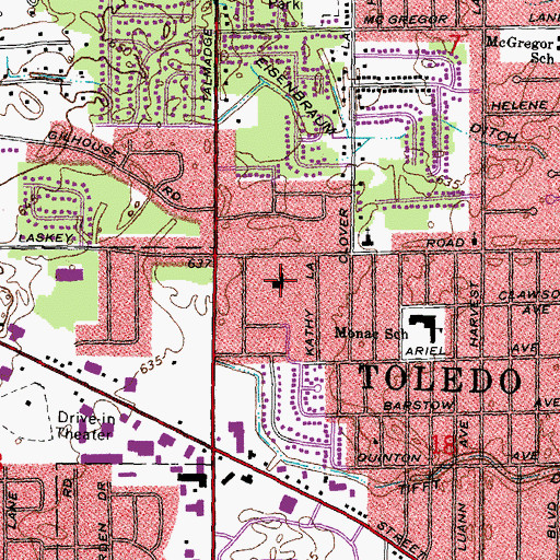 Topographic Map of Emmanuel Baptist Church, OH