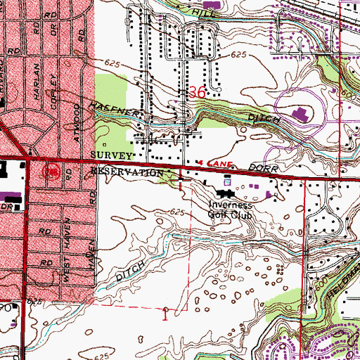 Topographic Map of Asbury United Methodist Church, OH