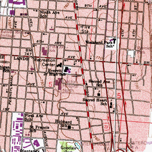 Topographic Map of Christ Anglican Church, OH