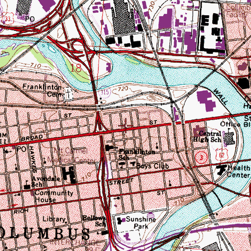 Topographic Map of Holy Family Catholic Church, OH
