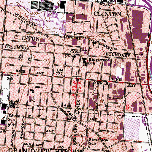 Topographic Map of Saint Lukes United Methodist Church, OH