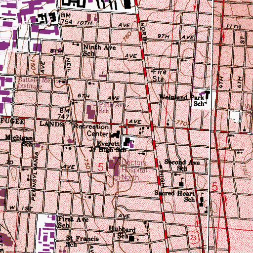 Topographic Map of Saint Mark Lutheran Church, OH