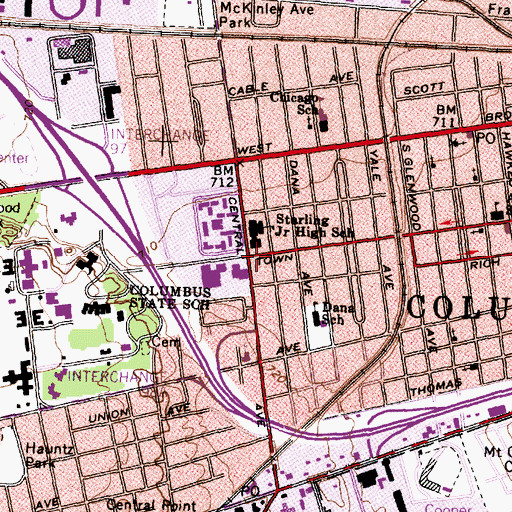 Topographic Map of Central Christian Academy, OH