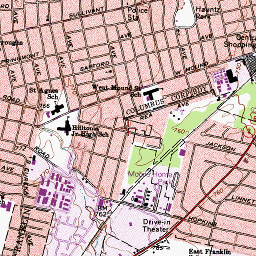 Topographic Map of Whitethorne Church of Christ in Christian Union, OH