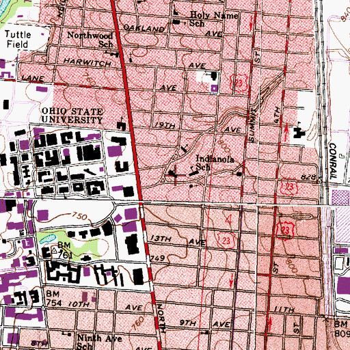 Topographic Map of Summit United Methodist Church, OH