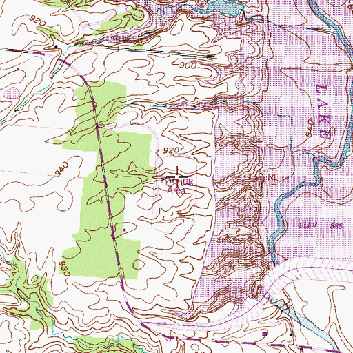 Topographic Map of Alum Creek State Park, OH