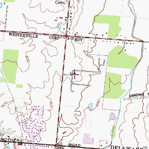 Topographic Map of Heritage Middle School, OH