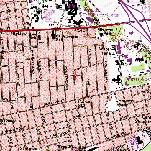 Topographic Map of First Pentecostal Philadelphia Assemblies Church (historical), OH