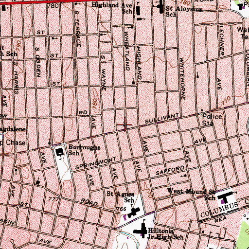 Topographic Map of Bible Way Church of Our Lord Jesus Christ, OH