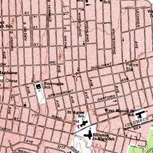 Topographic Map of Church of the Redeemed, OH