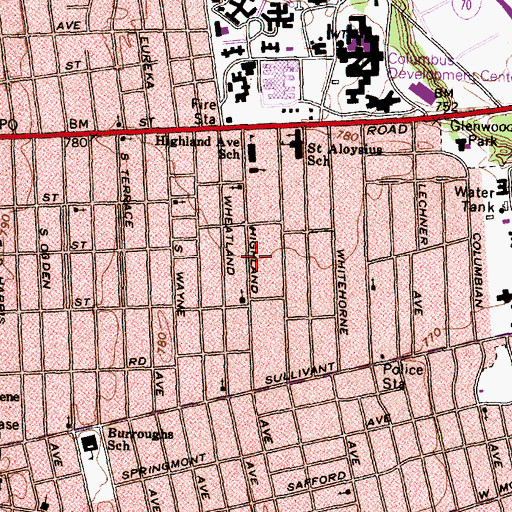 Topographic Map of Hilltop Seventh Day Adventist Church, OH