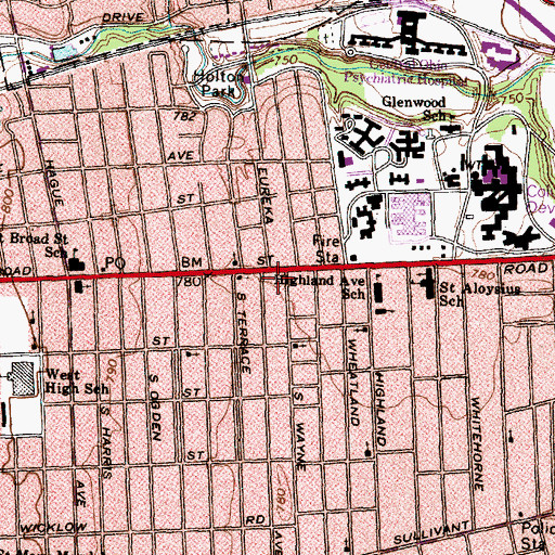 Topographic Map of Gods Glory Temple, OH