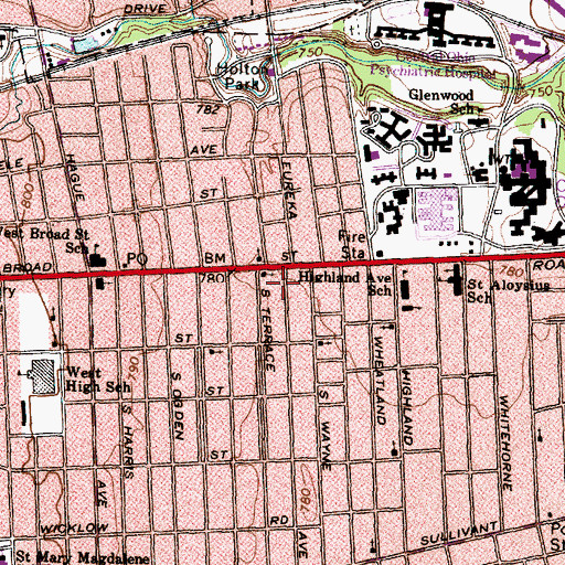 Topographic Map of Westside Temple Church of God in Christ (historical), OH