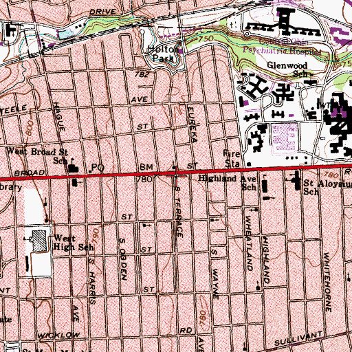 Topographic Map of Full Gospel Sons of God Church, OH
