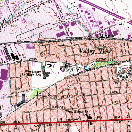 Topographic Map of Glenwood United Methodist Church, OH