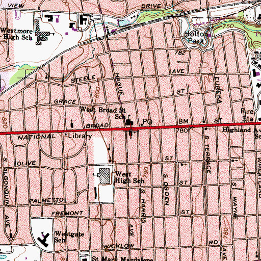 Topographic Map of Saint John Evangelical Lutheran Church, OH