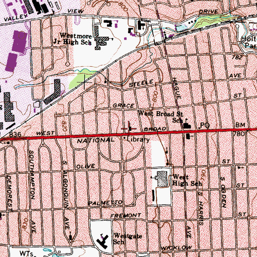 Topographic Map of Hoge Memorial Presbyterian Church, OH