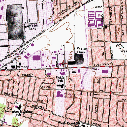 Topographic Map of Westgate Friends Church, OH