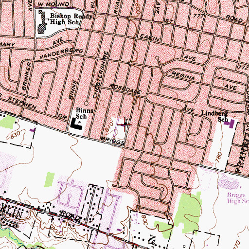 Topographic Map of Crossroads United Methodist Church, OH