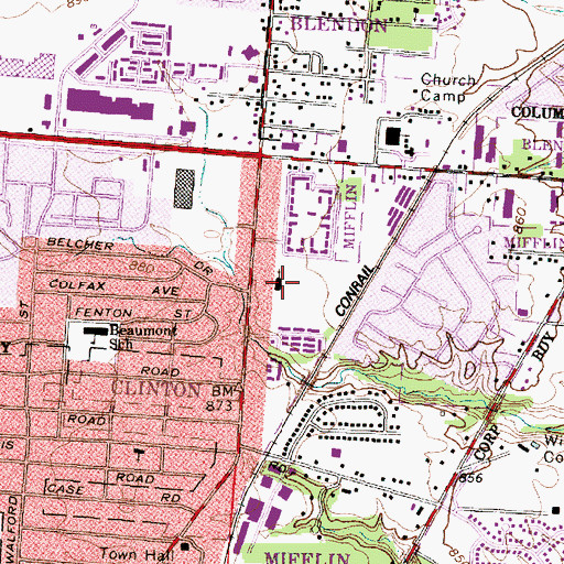 Topographic Map of Christ Presbyterian Church, OH
