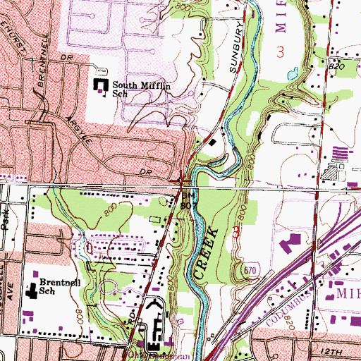 Topographic Map of Fellowship of Love Church, OH