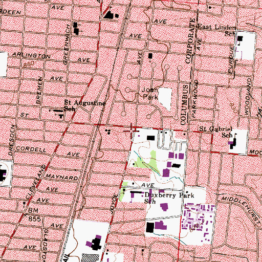 Topographic Map of Mount Pisgah Baptist Church, OH