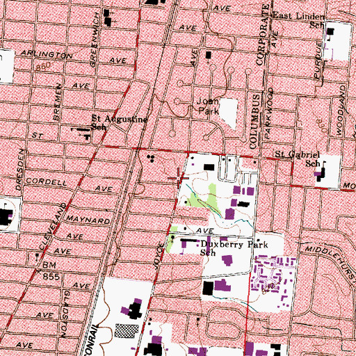Topographic Map of Cornerstone Church, OH