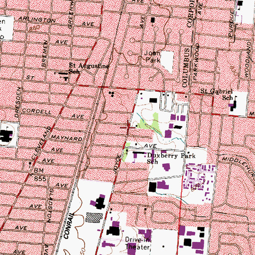Topographic Map of Galilee Baptist Church, OH