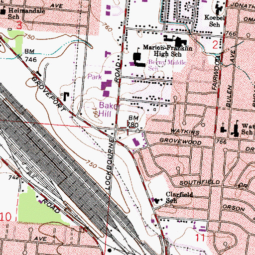 Topographic Map of Solid Rock Church of Christ, OH